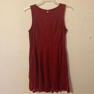 Cranberry red XL lace overlay dress from City Triangles Very soft fully lined